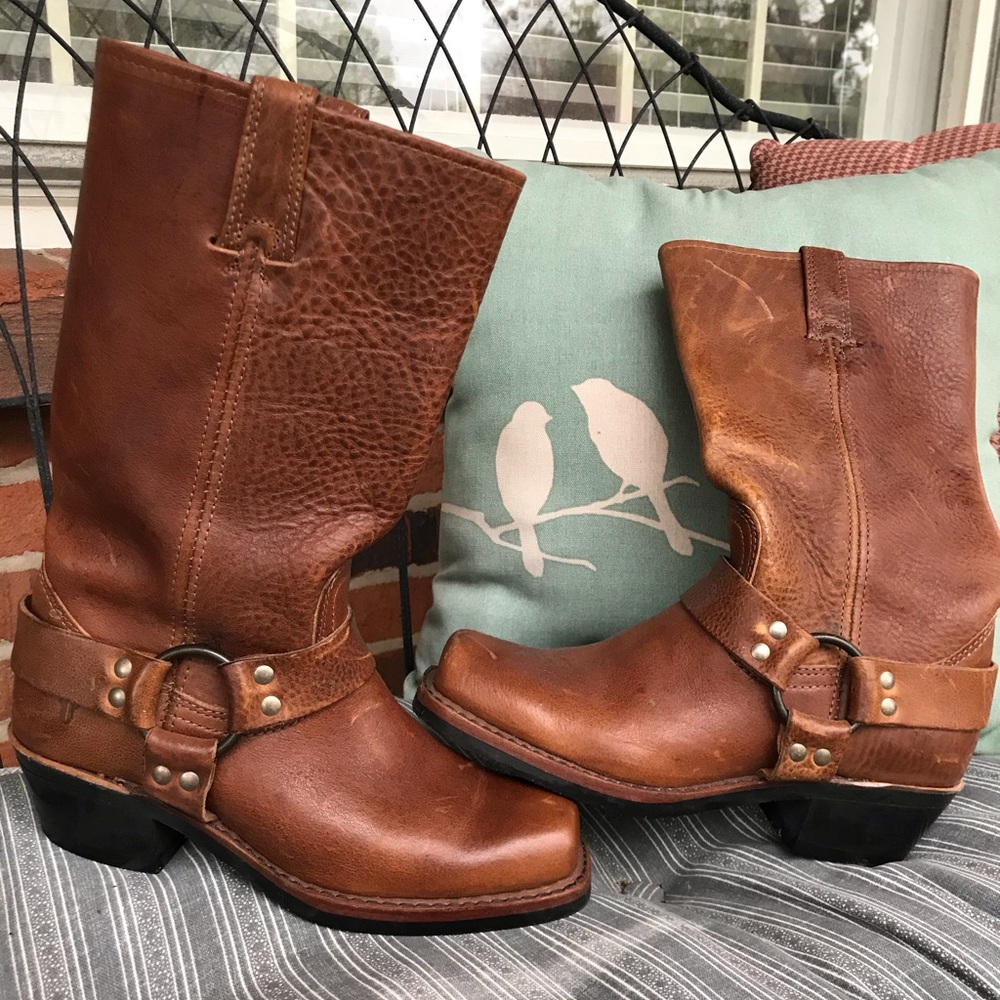 Frye Harness Boots Brown Size 6.5